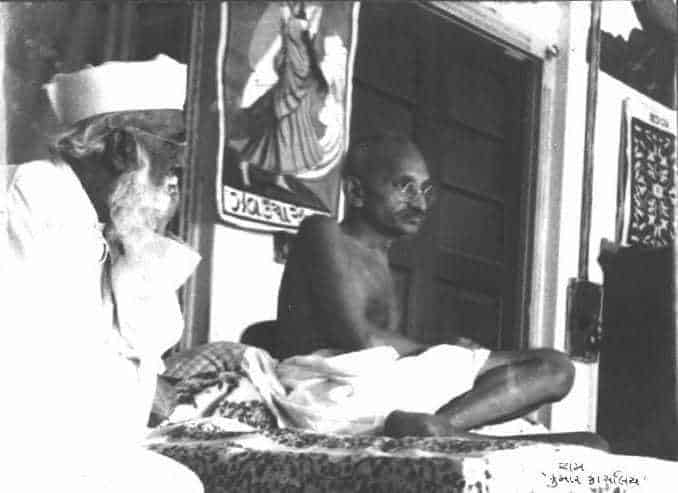 Mahatma Gandhi with Abbas Tyabji in 1934.