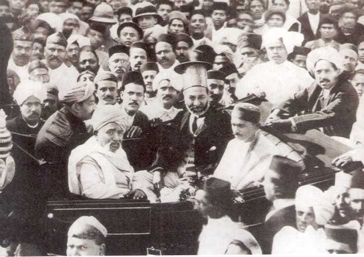Mohandas Gandhi receives a big welcome in Karachi in 1916 after returning to India from South Africa.