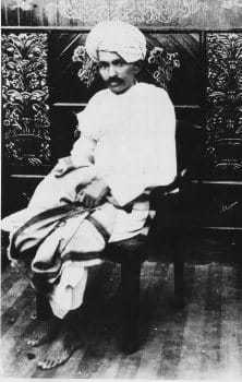 Mohandas K. Gandhi in 1918, when he led the Kheda Satyagraha against unjust taxation.