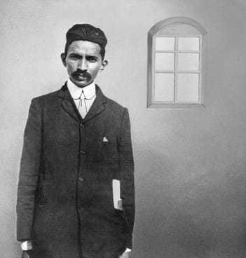 Mahatma Gandhi during the early years of legal practice, Johannesburg, 1900.