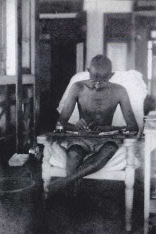 Mahatma Gandhi convalescing at "Palm Bun", Juhu, March-May 1924.