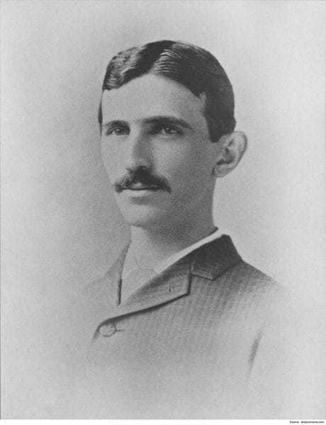 Nikola Tesla in 1885, aged 29