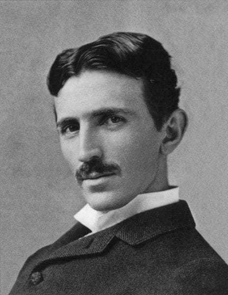 Nikola Tesla, aged 38, at the height of his fame.