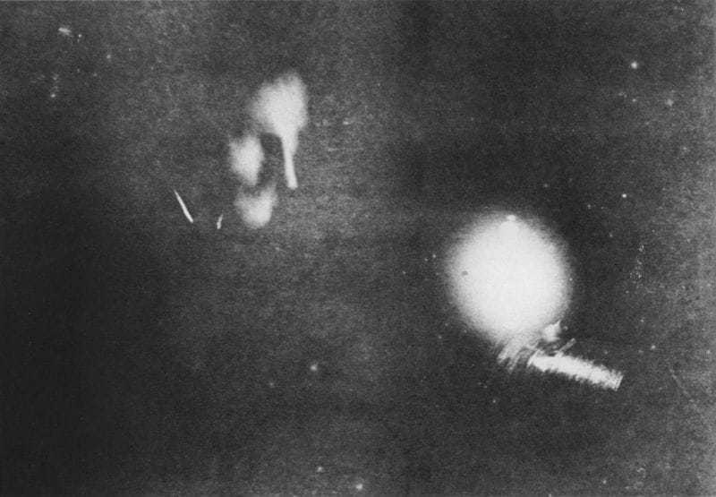 First photograph ever taken by phosphorescent light. The face is that of Mr. Tesla, and the source of light is one of his phosphorescent bulbs. The time of exposure, eight minutes. Date of photograph January, 1894.