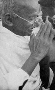 Mahatma Gandhi at Sevagram Ashram Wardha Maharashtra India. August 1944.