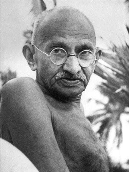 Gandhi on Juhu Beach, Mumbai, May 1944.