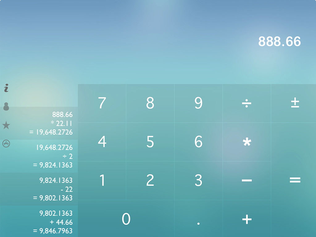 Clear Calc Pro, appli