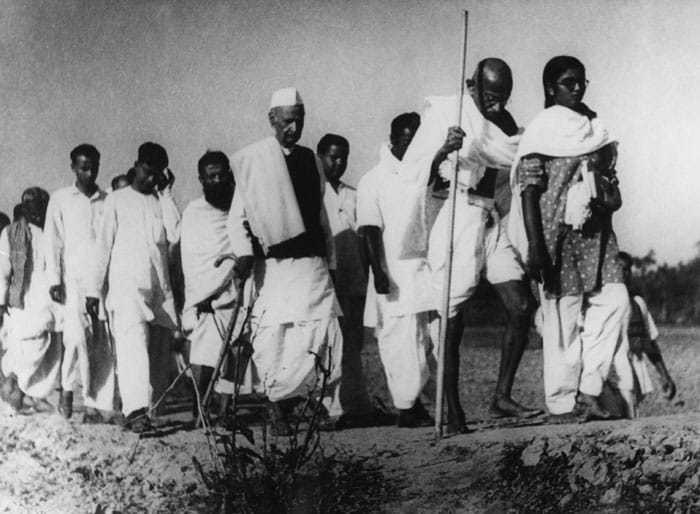Gandhi in Noakhali, 1946.