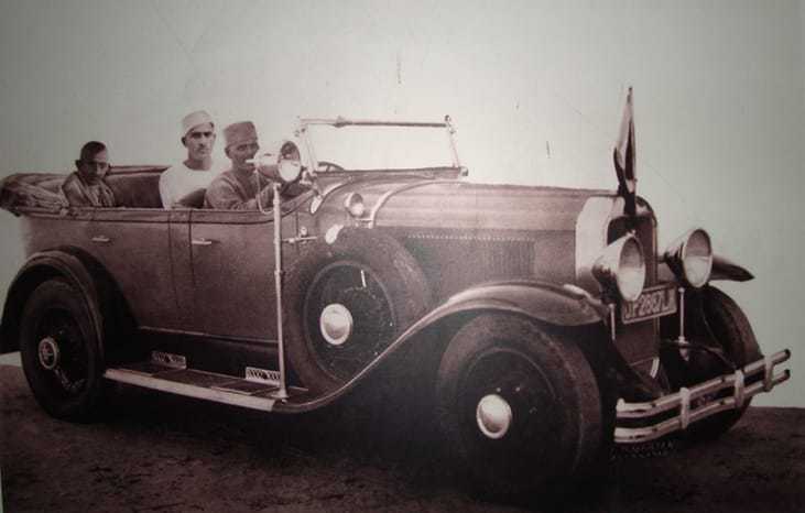 Gandhi with the ruler of Kalakankar State (North India) in his car. November 14, 1929.