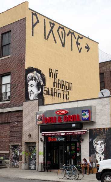 Aaron Swartz memorial graffiti by Brooklyn Graffiti artist BAMN