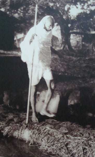 Walking in Noakhali (East Bengal). November 1946.