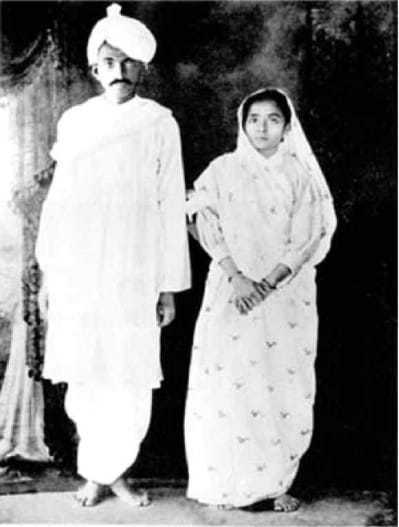 Kasturba and Mahatma Gandhi shortly after their return to India, 1915. | _7167313293