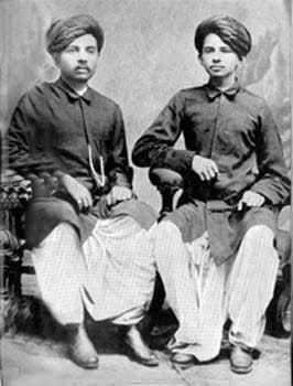 Mahatma Gandhi (right) with his elder brother, Laxmidas, 1886.