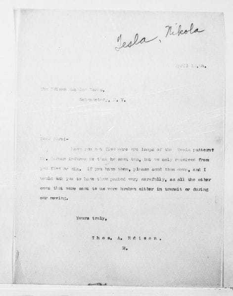 Nikola Tesla, letter to Edison (1888)