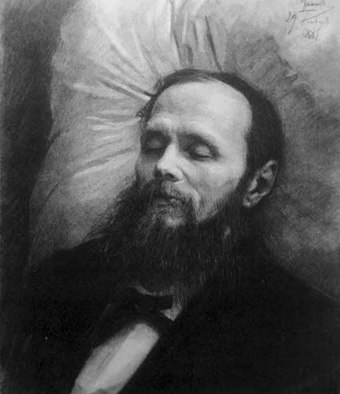 Dostoyevsky on his Bier, Kramskoy